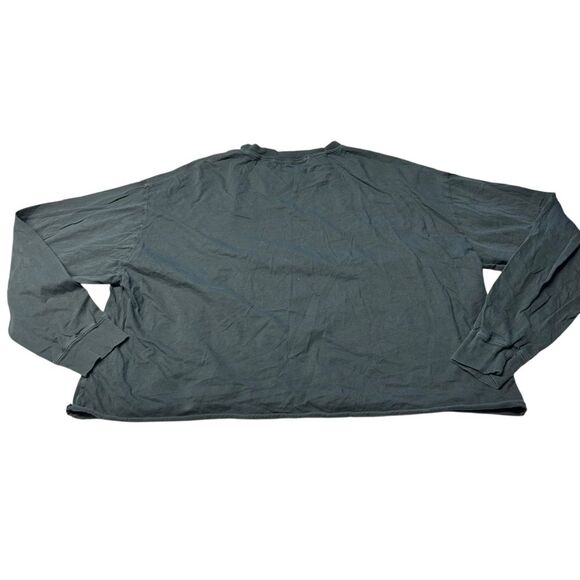 Free People Daydreamer Size S AC/DC Long Sleeve Graphic Tee Charcoal Black Boxy - Picture 5 of 9